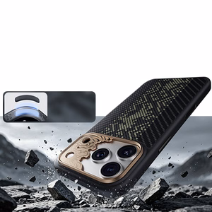 Musta Benks Magnetic Armor Pro Knight kevlar- ja metallikehyksinen suojakuori (C.K.FL.AP.GD.B072) malleihin iPhone 18 Pro / iPhone 17 Pro Camera Control -painikkeella