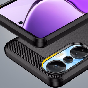 Carbon Case joustava silikoninen hiilikuitusuojakuori Infinix Hot 20S:lle musta