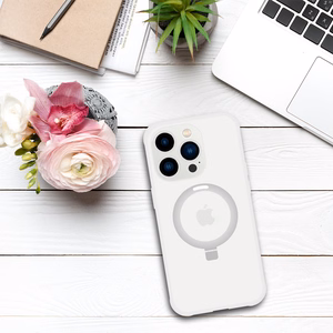 Tel Protect Magical Magsafe Stand Suojakuori iPhone 15 Pluslle hopeinen