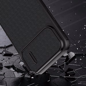 Nillkin Textured S Case iPhone 14 Pro Max panssaroitu suojus, jossa kameran suojus tummanvihreä