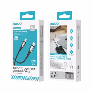 BWOO punottu kaapeli USB-C - Lightning 3m 30W musta