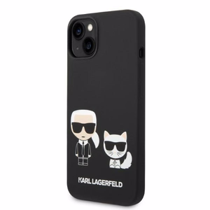 Karl Lagerfeld KLHMP14MSSKCK iPhone 14 Plus 6.7 kovakuori musta / musta Liquid Silicone Karl & Choupette Magsafe