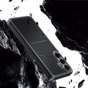 Dux Ducis Rafi II Suojakuori Samsung Galaxy S25+:lle jalustalla ja lompakolla - Musta