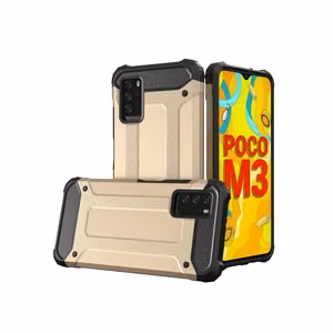 Hybrid Armor Case Tough Rugged Cover for Xiaomi Redmi Note 10 5G / Poco M3 Pro golden