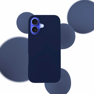 Tummansininen 3mk Silicone Case -silikonikuori Apple iPhone 16 -puhelimelle