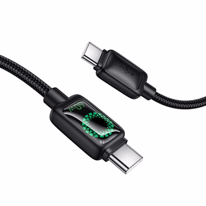 Hoco U146 Kaapeli LCD-näytöllä USB-C – USB-C 3A 60W 1.2m musta