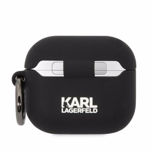 Karl Lagerfeld KLA3RUNCHK AirPods 3 Suojakuori musta/musta Silikoninen Choupette Head 3D