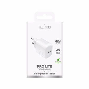 Puro Prolite 20W USB-C seinälaturi - valkoinen