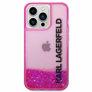 Karl Lagerfeld KLHCP14XLCKVF iPhone 14 Pro Max 6.7 vaaleanpunainen / vaaleanpunainen kovakuori Liquid Glitter Elong