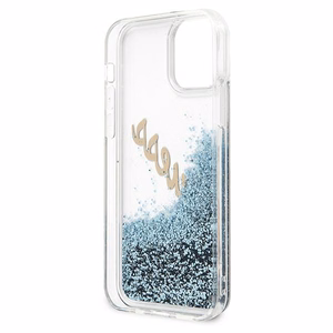 Guess GUHCP12LGLVSBL iPhone 12 Pro Max 6.7" sininen/sininen kovakotelo Glitter Vintage Script Glitter Vintage Script