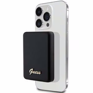 Guess MagSafe Metal Script Logo induktiovirtapankki 15W 5000mAh - musta