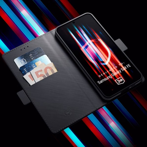 3mk Wallet Case Samsung Galaxy S24 FE:lle - musta