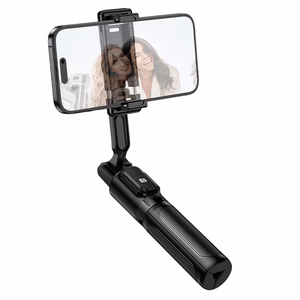 Borofone Selfiekepit BY14 Graceful Bluetooth jalustalla ja kauko-ohjaimella musta