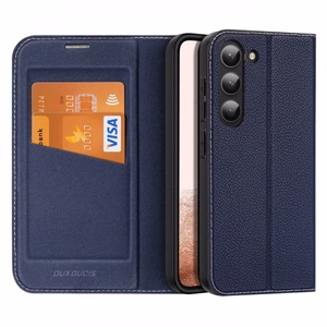 Dux Ducis Skin X2 Suojakuori Samsung Galaxy S23+ läppäkotelo lompakko jalusta sininen
