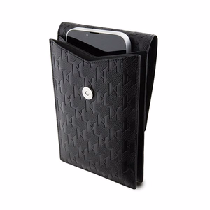Karl Lagerfeld Saffiano Monogram Ikonik älypuhelimen olkalaukku, musta