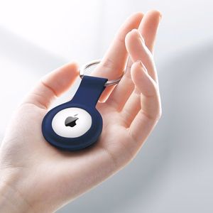 Crong Silicone case for Apple AirTag 1 / 2, with key ring, navy blue