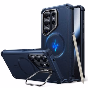 ESR Cyber Tough Kickstand MagSafe Suojakuori Samsung Galaxy S26 Ultralle - Laivastonsininen