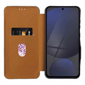 Flip-suojakuori Samsung S25 PLUS:lle Folio Side Magnet ruskea