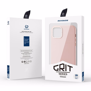 Dux Ducis Grit Nahkakotelo iPhone 14 Plus:lle Elegantti tekonahkakotelo (MagSafe-yhteensopiva) Vaaleanpunainen