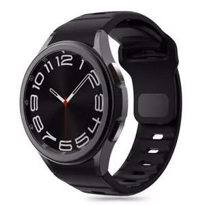 Tech-Protect Silikoninen Line Hihna Samsung Galaxy Watch 4/5/5 Pro/6/7/FE musta