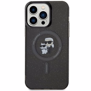 Karl Lagerfeld Karl&Choupette Glitter MagSafe case for iPhone 15 Pro Max - black