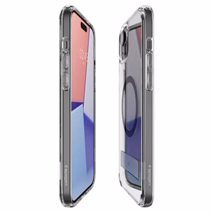 Spigen Ultra Hybrid S MagSafe Suojakuori jalustalla iPhone 15:lle - Musta