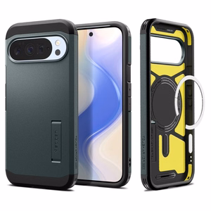 Spigen Tough Armor Mag MagSafe Suojakuori Google Pixel 10 Pro XL:lle - Vihreä