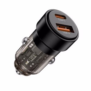 CC03 2-porttinen PD75W auton laturi - Musta