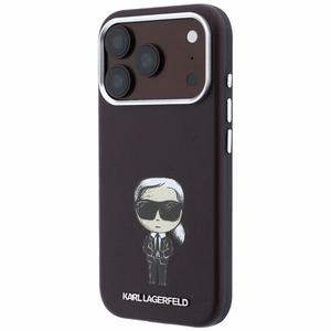 KARL LAGERFELD -kotelo mallille IPHONE 18 Pro Max/ 17 Pro Max MagSafe-yhteensopiva (Smooth Ikonik Sketch) (väri: viininpunainen)