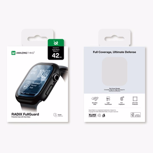 AmazingThing Radix Karkaistu lasi -näytönsuoja kotelolla Apple Watch Series 11 42mm:lle - musta