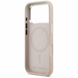 Karl Lagerfeld Choupette Pin MagSafe Suojakuori iPhone 17 Pro Max:lle - Vaaleanpunainen
