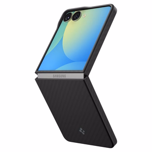Spigen AirSkin Aramid Suojakuori Samsung Galaxy Z Flip 7:lle - Musta