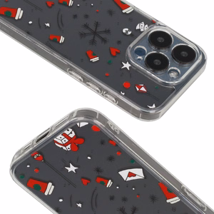 TEL PROTECT Joulu läpinäkyvä Suojakuori iPhone 16 Pro Max:lle Design 3
