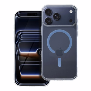Suojakuori iPhone 17 PRO MAX:lle Drop Glue Colorful Ring Mag Cover MagSafe-yhteensopiva vaaleansininen
