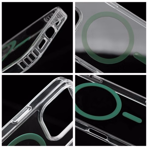 Drop Glue Colorful Ring Mag Cover -suojakuori Samsung A37:lle, MagSafe-yhteensopiva, tummanvihreä