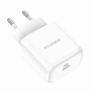 Borofone BN3 Premium USB-C -seinälaturi QC 3.0 PD 2.0 20W valkoinen