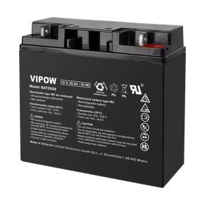 VIPOW MC-tyypin moottoripyöräakku, 12 V, 25 Ah