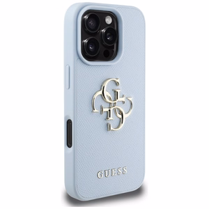 Guess Hardcase PU Grained Big 4G and Classic Logo Suojakuori iPhone 16 Pro Max 6,9":lle - sininen
