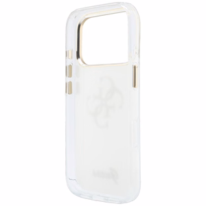 Guess IML 4G Script Metal -suojakuori iPhone 18 Pro / 17 Pro -malleille, valkoinen