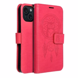 MEZZO Kirjasuojakuori iPhone 15:lle dreamcatcher magenta