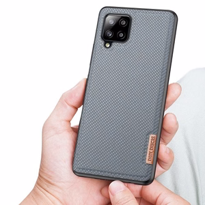 Dux Ducis Fino kotelo päällystetty nylon materiaalia Samsung Galaxy A42 5G harmaa