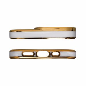 Muoti Kotelo Kotelo Samsung Galaxy A13 5G Gold Frame Gel Cover Valkoinen