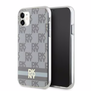 DKNY IML Ruudullinen Mono-kuvio ja Painetut Raidat MagSafe Suojakuori iPhone 11 / Xr:lle - beige