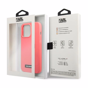 Karl Lagerfeld Silikoni Plaque Case iPhone 13 Pro / iPhone 13 - Fuksiainen