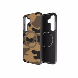 Suojakuori Samsung S25 PLUS:lle Forcell F-Protect Levels Dual Layer 4D MagSafe-yhteensopiva Military Drop-Test desert camo