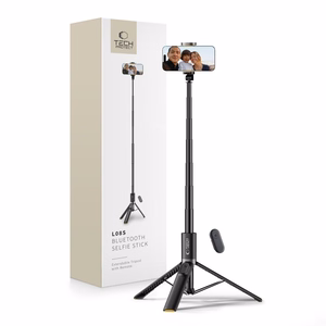 Tech-Protect L08S Bluetooth Selfie Stick with Remote Control, Tripod up to 141cm - Black
