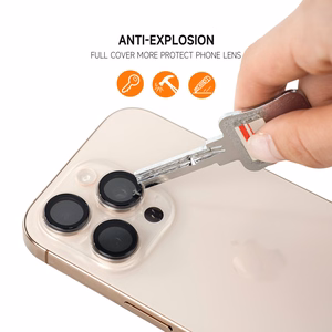 Tempered glass Tel Protect Titanium Lens 99% AR on camera for Iphone 13 Pro/13 Pro Max black (lens 3 pcs)
