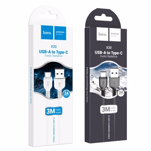 Hoco USB-A - USB-C -kaapeli 2,4A 3 m X20 valkoinen