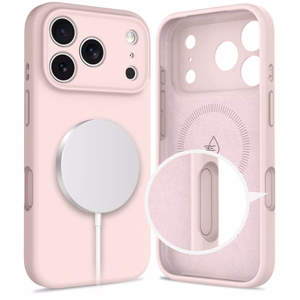 Tech-Protect Silicone MagSafe Suojakuori iPhone 17 Pro:lle - Vaaleanpunainen
