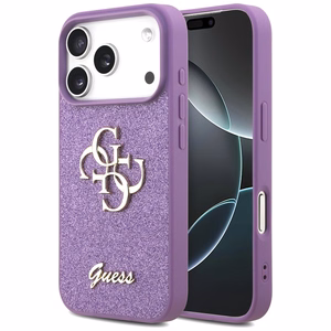 Guess Fixed Glitter Big 4G Suojakuori iPhone 17 Prolle - violetti